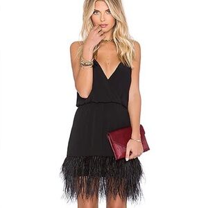 Black Feather Mini Dress
